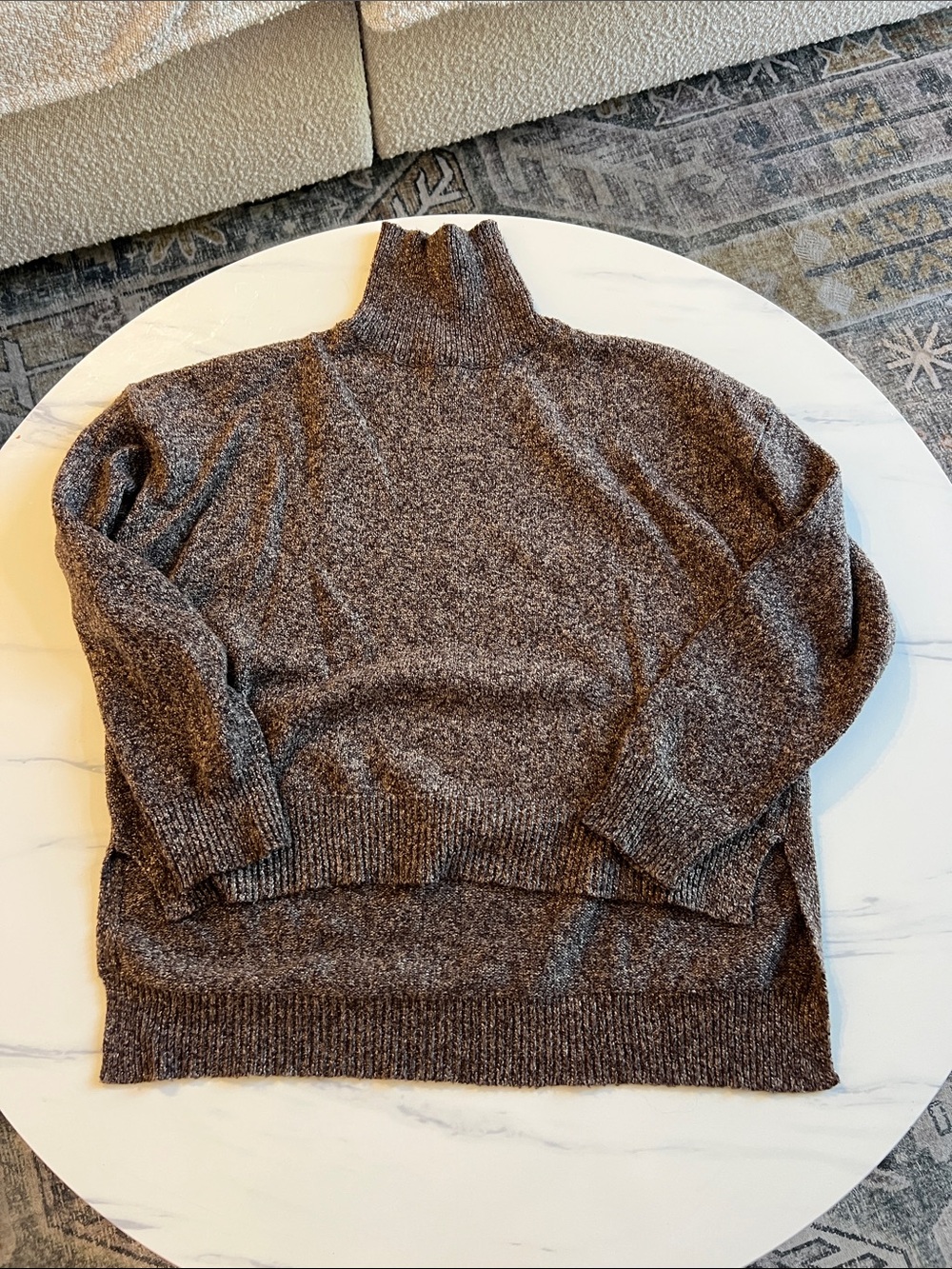 Women’s Brown Marled Turtleneck Sweater